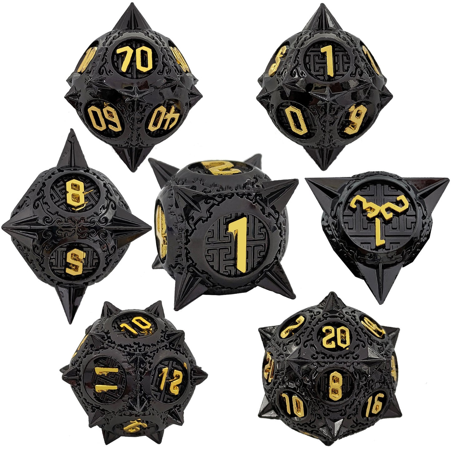 Metal Solid Round Pointed Dice Set，Many Colors