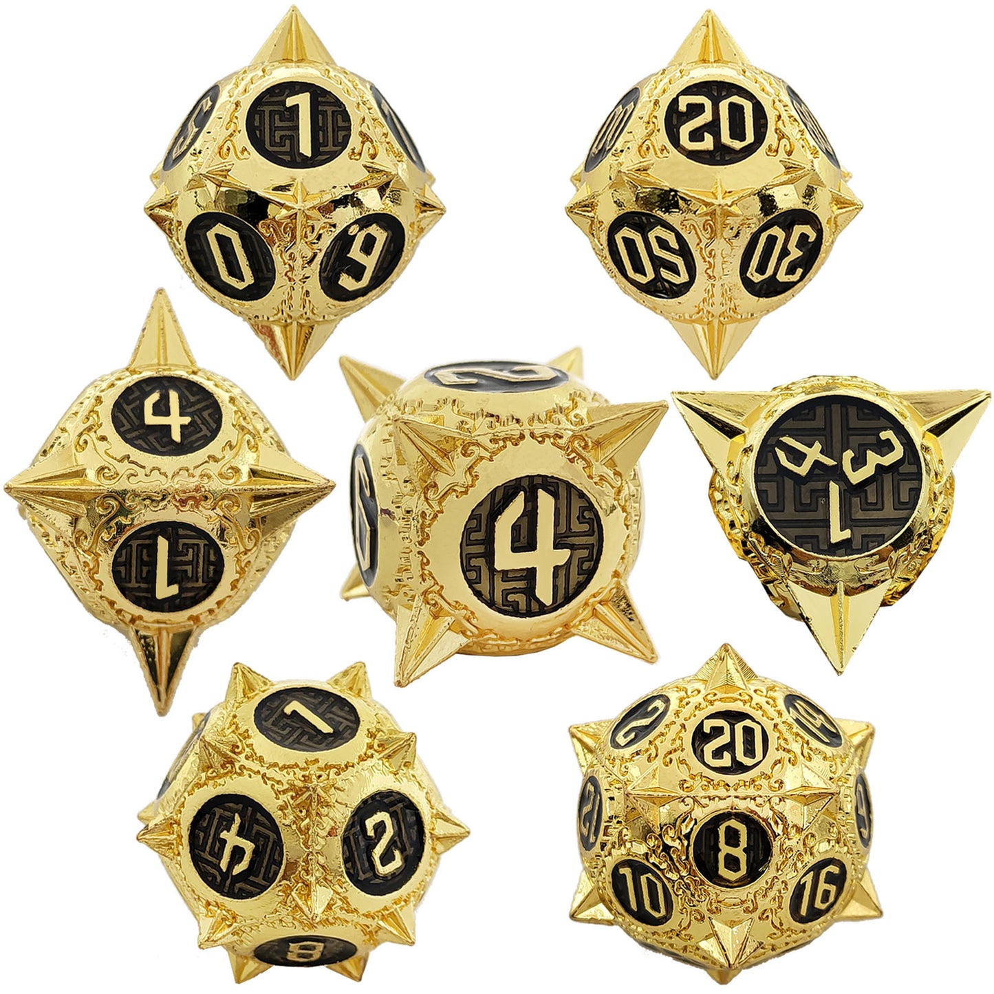 Metal Solid Round Pointed Dice Set，Many Colors