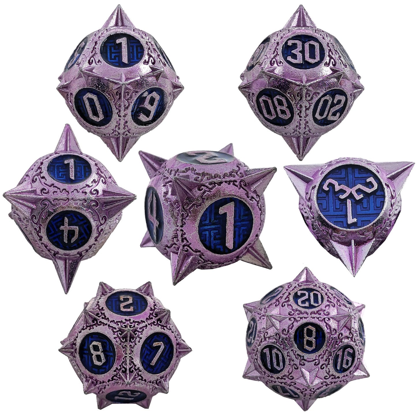 Metal Solid Round Pointed Dice Set，Many Colors