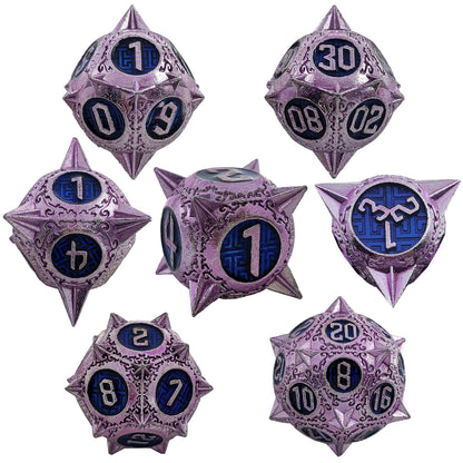 Metal Solid Round Pointed Dice Set，Many Colors