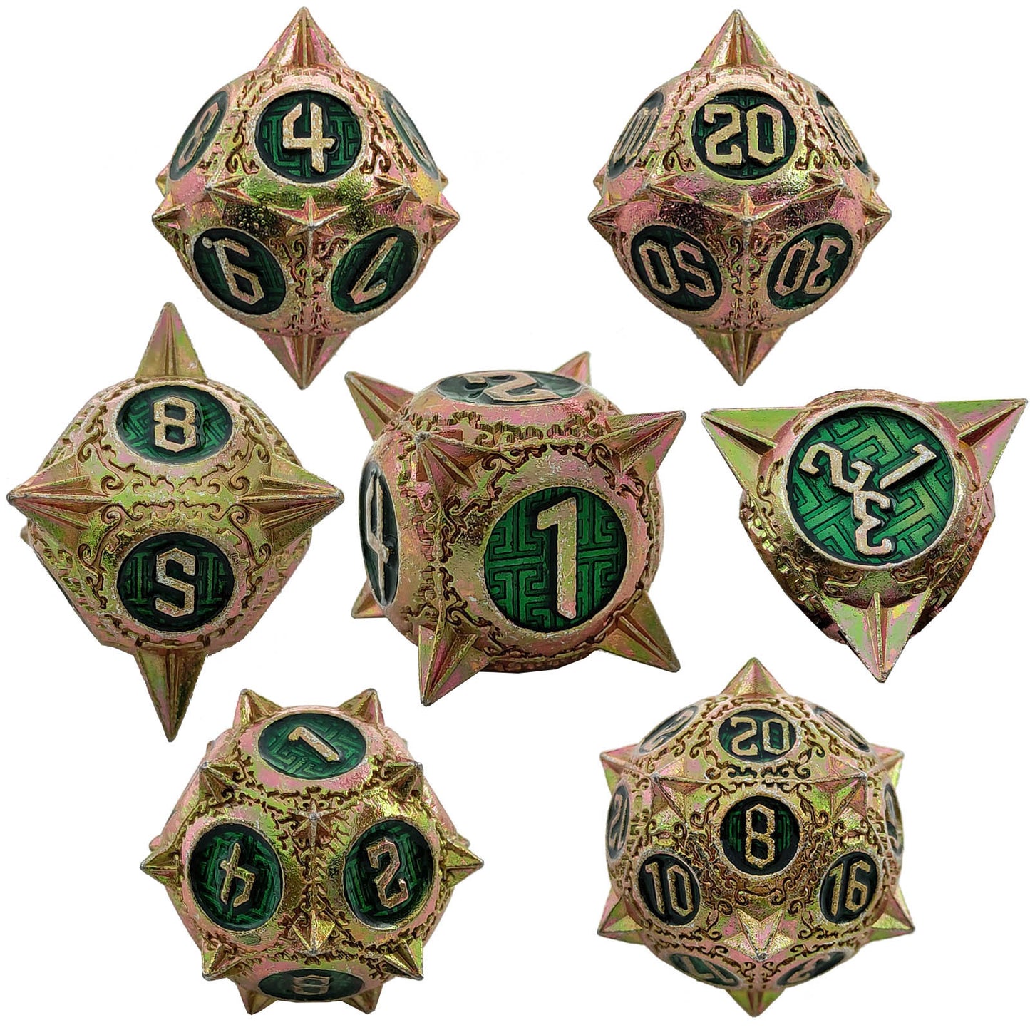 Metal Solid Round Pointed Dice Set，Many Colors