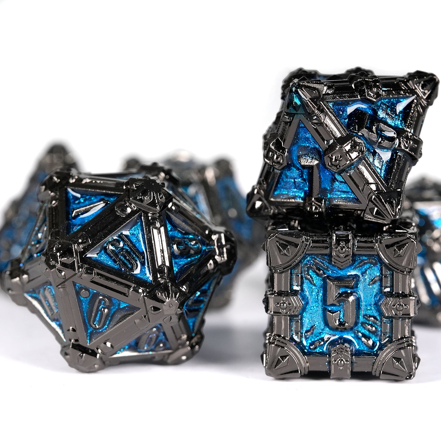 Metal Solid Skull Dice Set, Many Colors