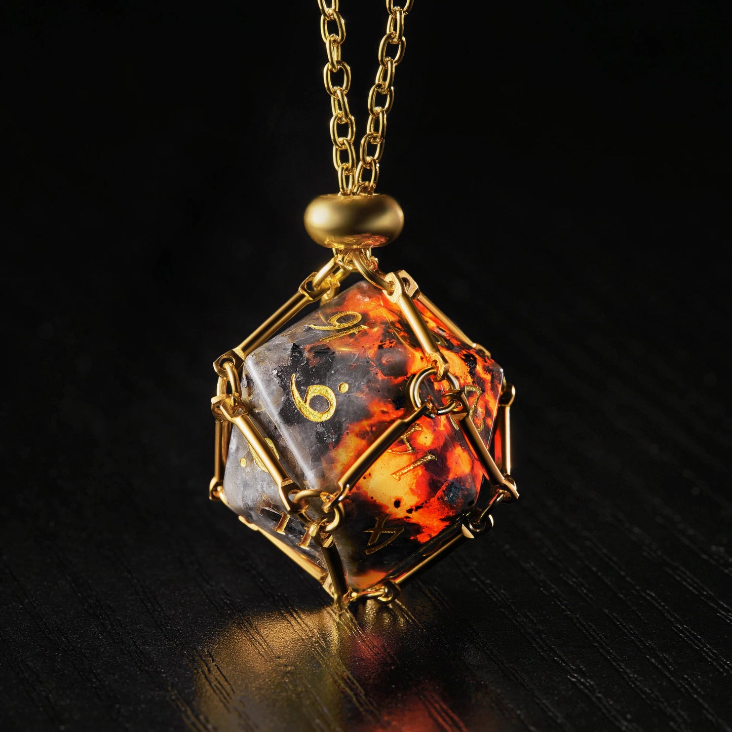 Flame Gemstone DnD D&D Dice Set