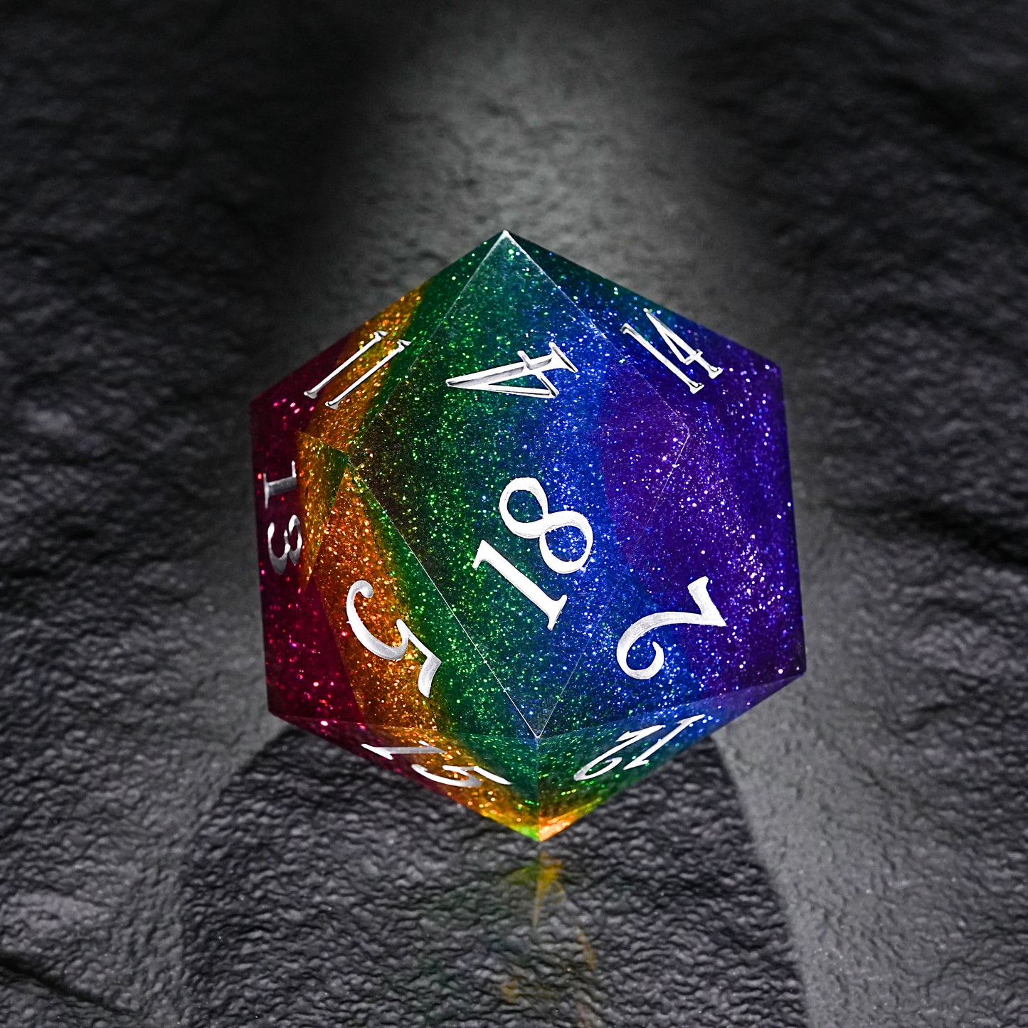 Oversized D20 Resin Solid Rainbow Dice 80mm~95mm