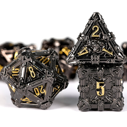 Metal Solid Skull Dice Set, Many Colors