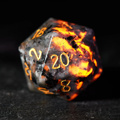 Flame Gemstone DnD D&D Dice Set