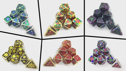 Colorful Pink Metal Solid Petal Pattern Dice Set