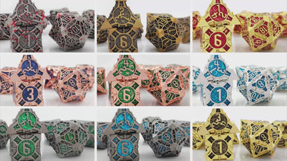 Metal Solid Arrow Dice Set, Many Colors