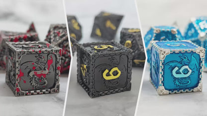 Metal Solid Dragon Dice Set,Many Colors